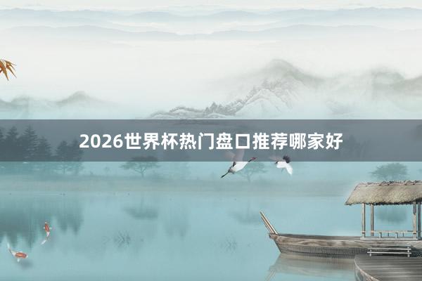 2026世界杯热门盘口推荐哪家好